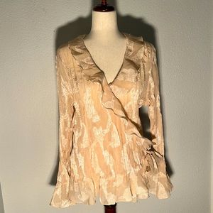 NY Collection Sheer Bell Sleeve Top